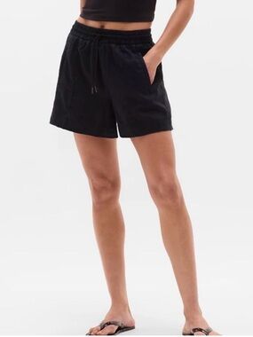 Athleta Retreat Linen Shorts Sz M Elastic Waist